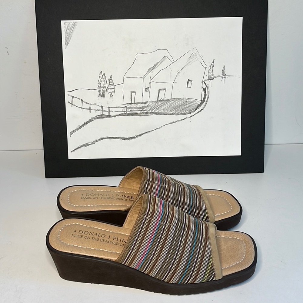 Donald Pliner IPM Light Taupe Wedge Sandal women’s size 6.5 - Picture 2 of 16